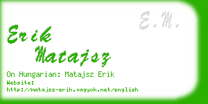 erik matajsz business card